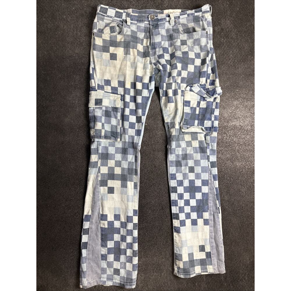 Men Evolution By Design Digital Camo Stacked Denim Jeans Size 36x36 Blue